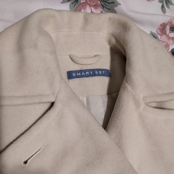 Smart Set Cream Short Peacoat Pea Coat XS - Picture 4 of 4